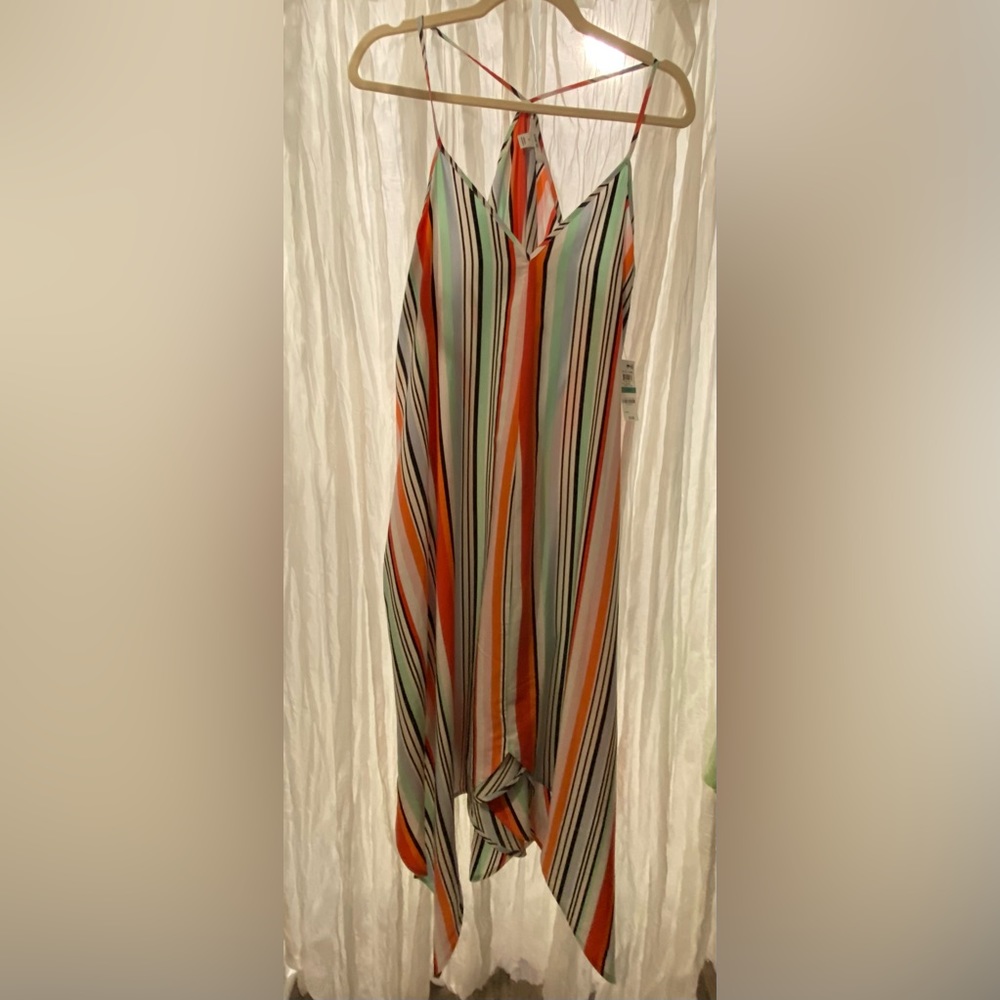 Bar III- Pastel Femme- Flowy Striped Dress. multi. Large. New.